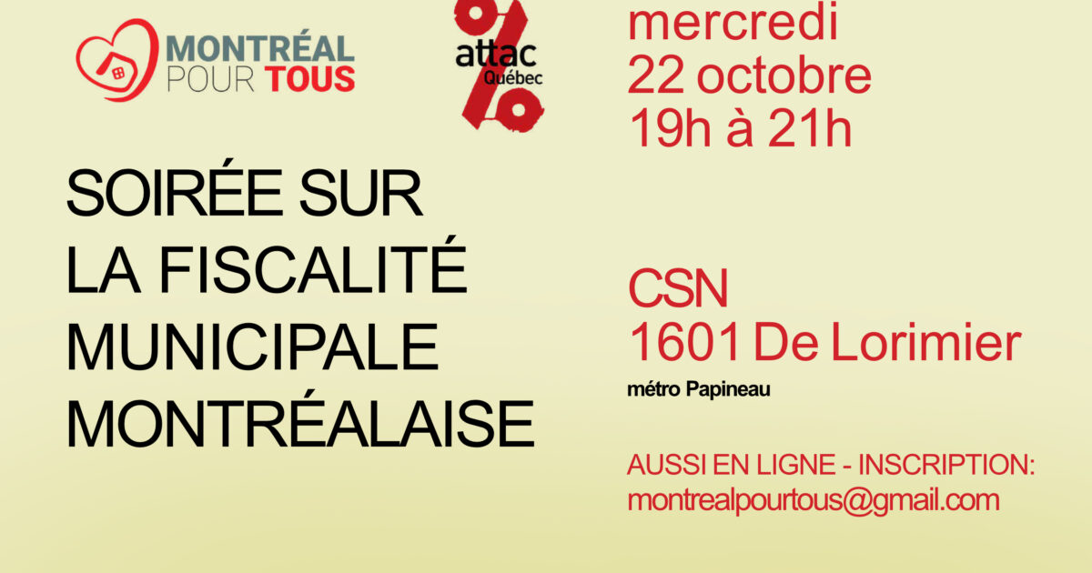 Lien vers Soirée sur la fiscalité municipale montréalaise