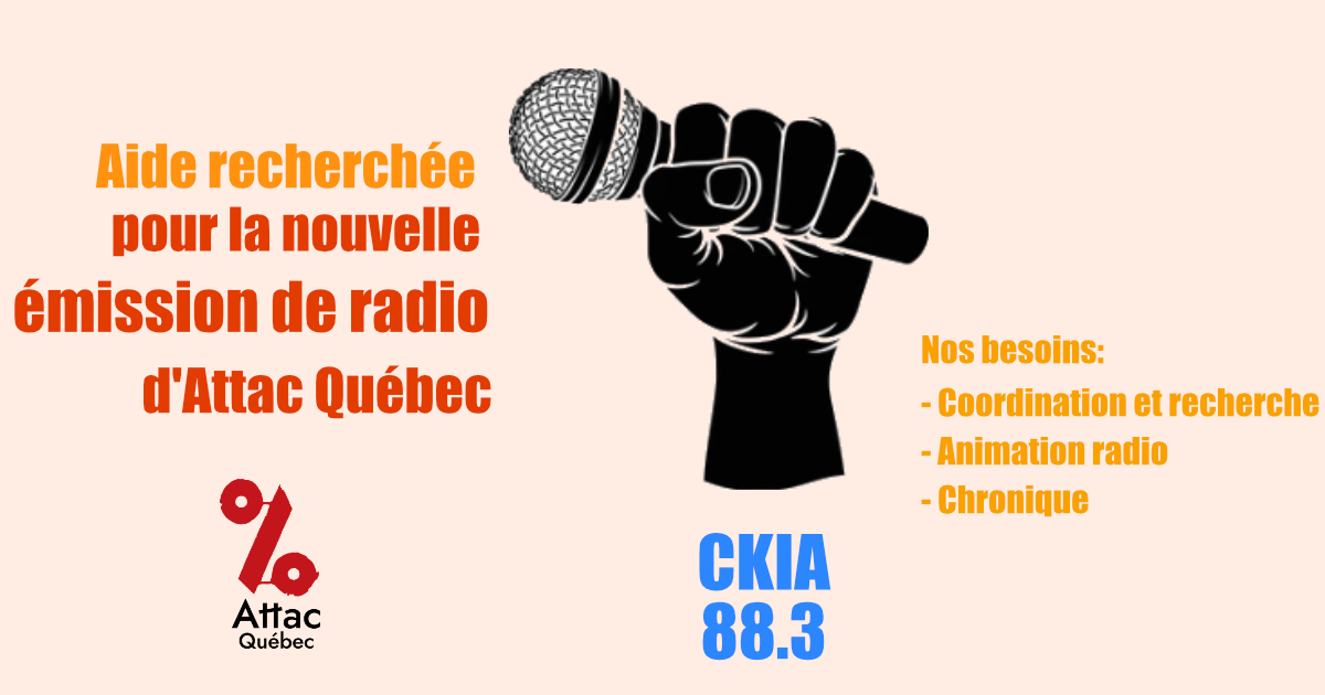 Lien vers Une nouvelle émission de radio! Groupe Attac capitale nationale